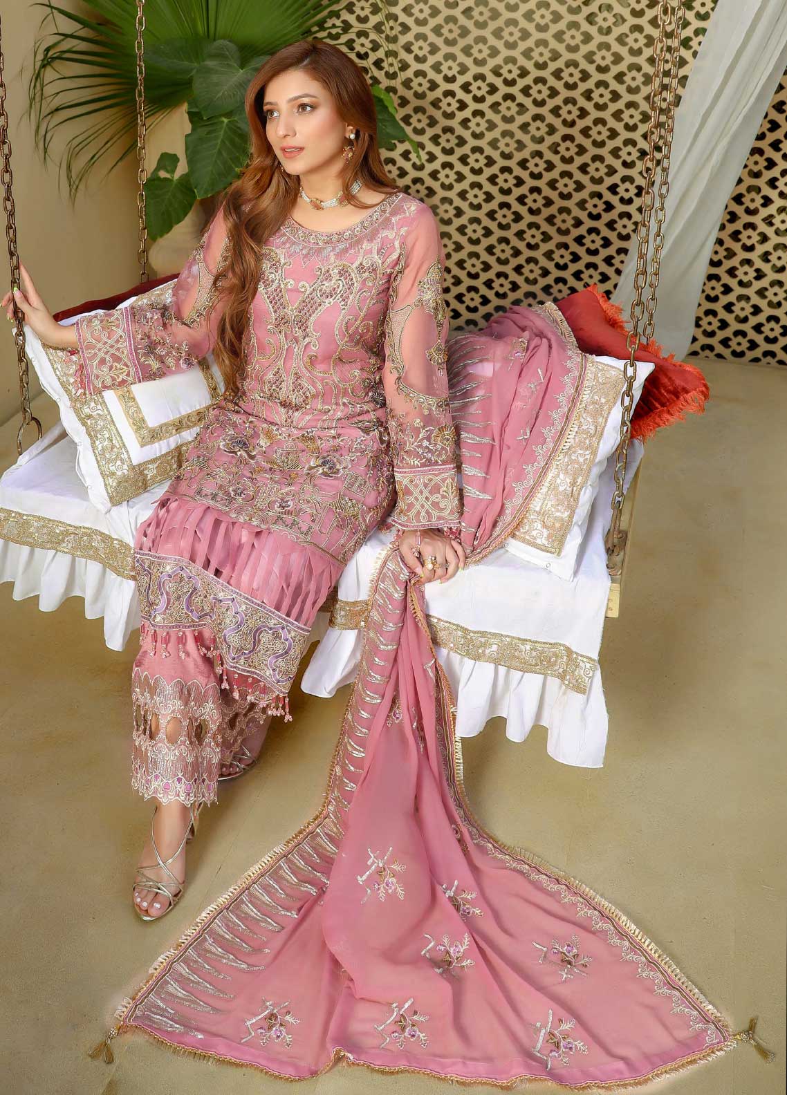 Areesha Embroidered Organza Unstitched 3 Piece Suit - 03 Areesha Embroidered Organza Unstitched 3 Piece Suit - 03