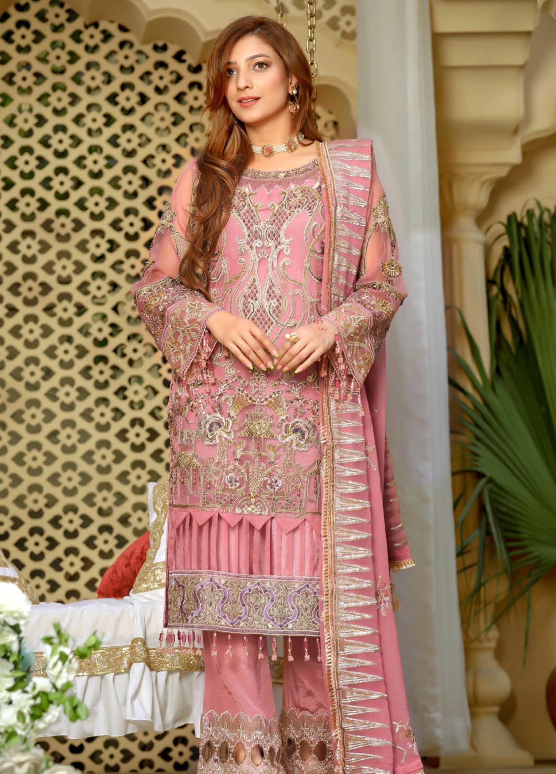 Areesha Embroidered Organza Unstitched 3 Piece Suit - 03 Areesha Embroidered Organza Unstitched 3 Piece Suit - 03