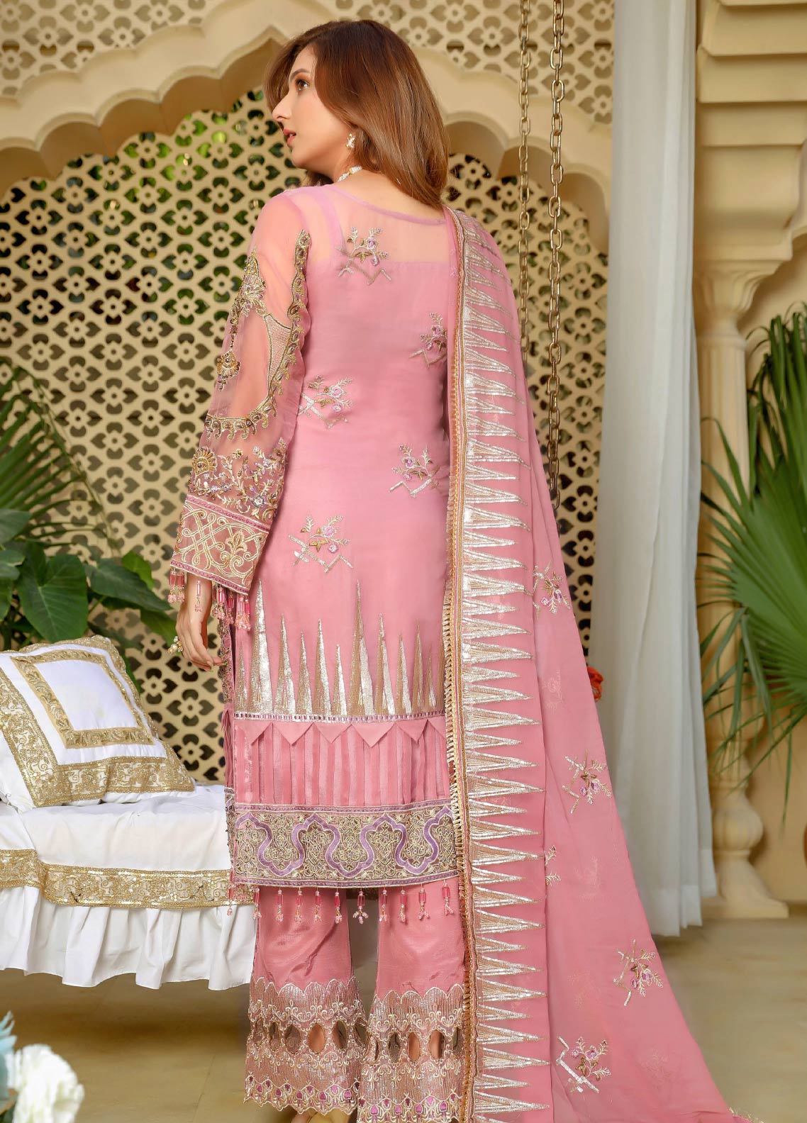 Areesha Embroidered Organza Unstitched 3 Piece Suit - 03 Areesha Embroidered Organza Unstitched 3 Piece Suit - 03