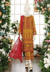 Huse By Humdum Embroidered Viscose Unstitched 3 Piece Suit - 04