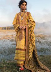 Qalamkar Embroidered Jacquard Unstitched 3 Piece Suit - 02