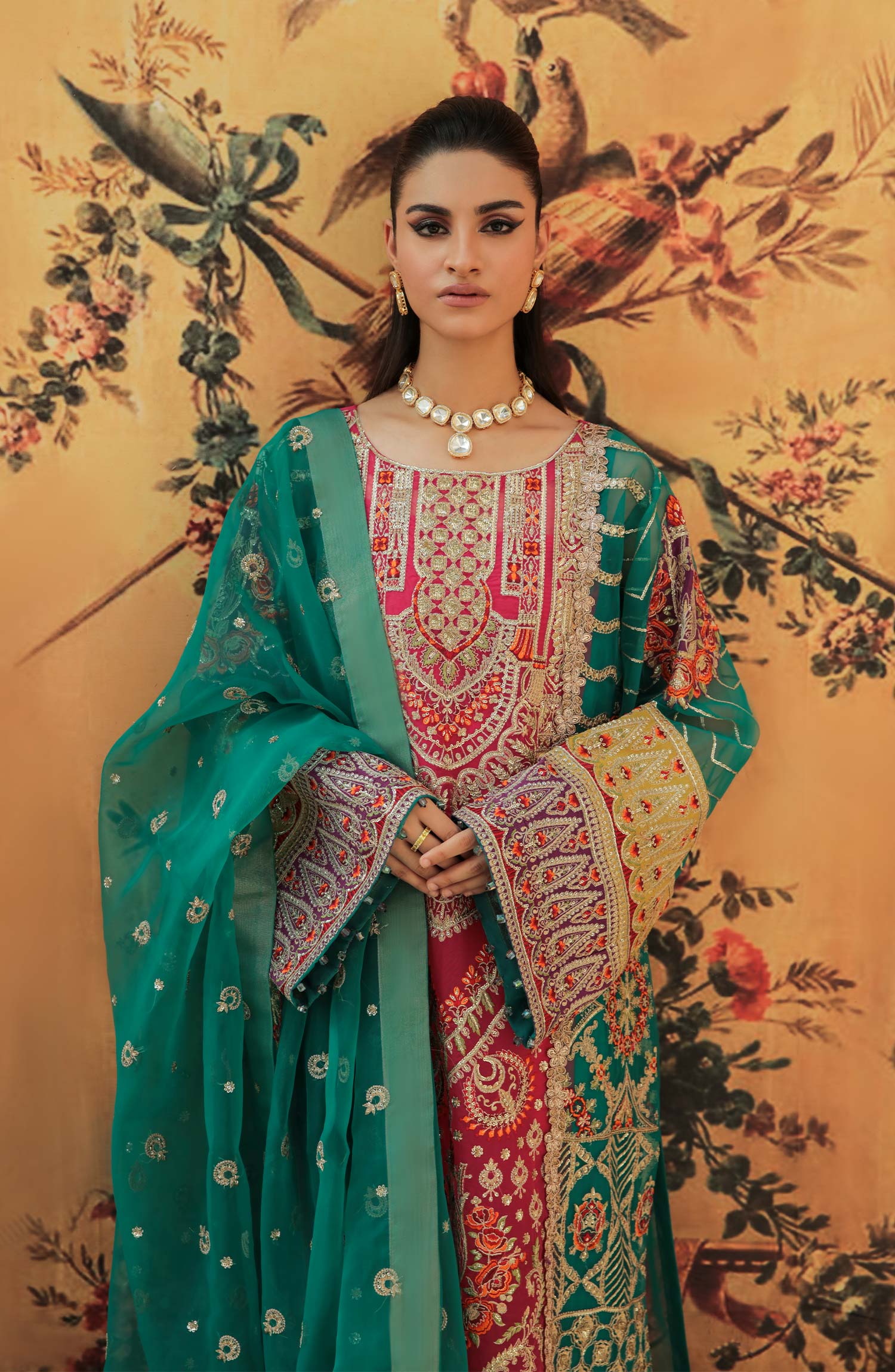 Maryum N Maria Unstitched 3 Piece Kesri Maryum N Maria Unstitched 3 Piece Kesri
