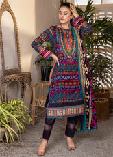 D#4A AlZohaib Anum Printed Lawn 3Pc 123