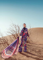D#4B Maria B M Print Desert Rose Fall Collection 1022 Blue
