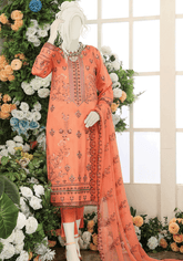 Huse By Humdum Embroidered Viscose Unstitched 3 Piece Suit - 05