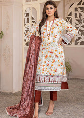 D#5C AlZohaib Anum Printed Lawn 3Pc 123