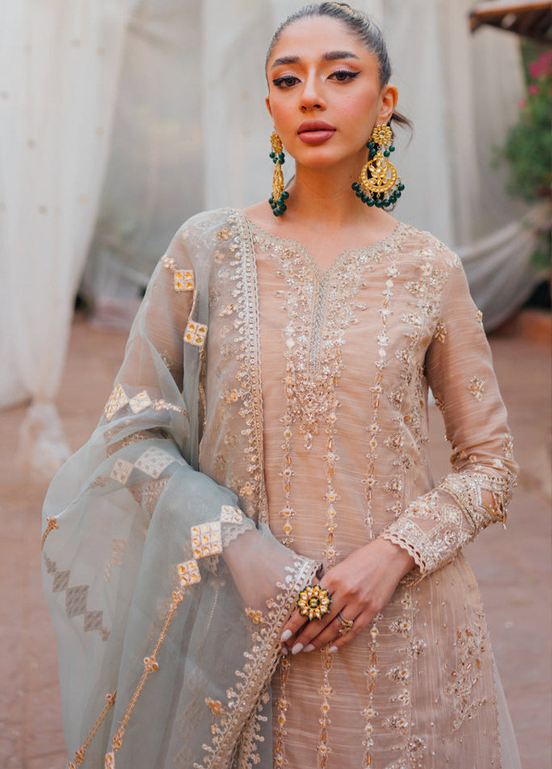 Mastani By Qalamkar Embroidered Raw Silk Unstitched 3 Piece Suit -  07 Mastani By Qalamkar Embroidered Raw Silk Unstitched 3 Piece Suit -  07