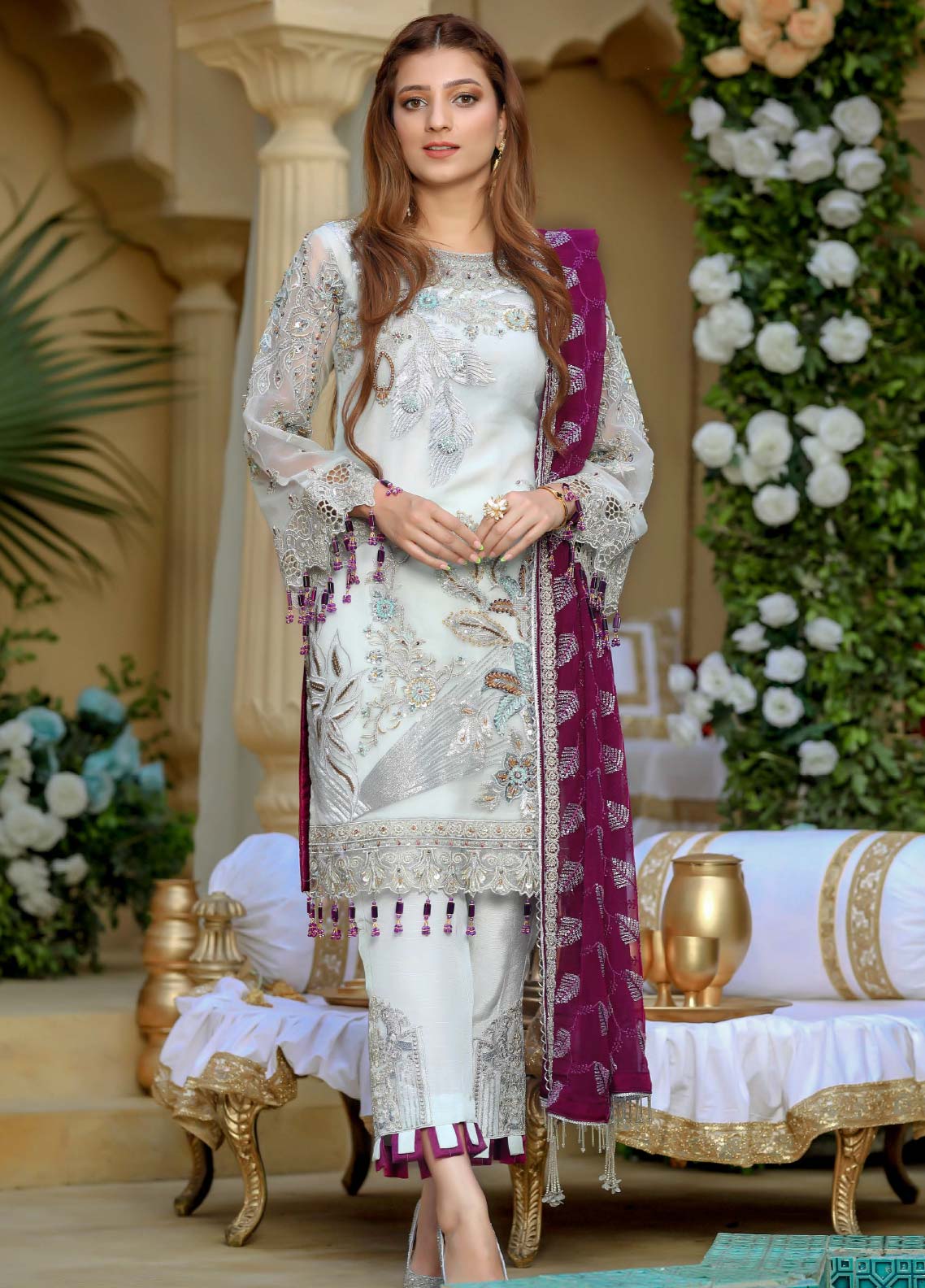 Areesha Embroidered Organza Unstitched 3 Piece Suit - 05 Areesha Embroidered Organza Unstitched 3 Piece Suit - 05