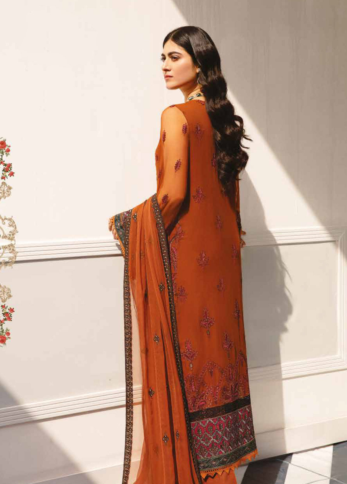 Safeera By Flossie Embroidered Chiffon Unstitched 3 Piece Suit - 05 Safeera By Flossie Embroidered Chiffon Unstitched 3 Piece Suit - 05