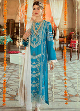 Masakali By Rajbari Embroidered Linen Unstitched 3 Piece Suit - 4B