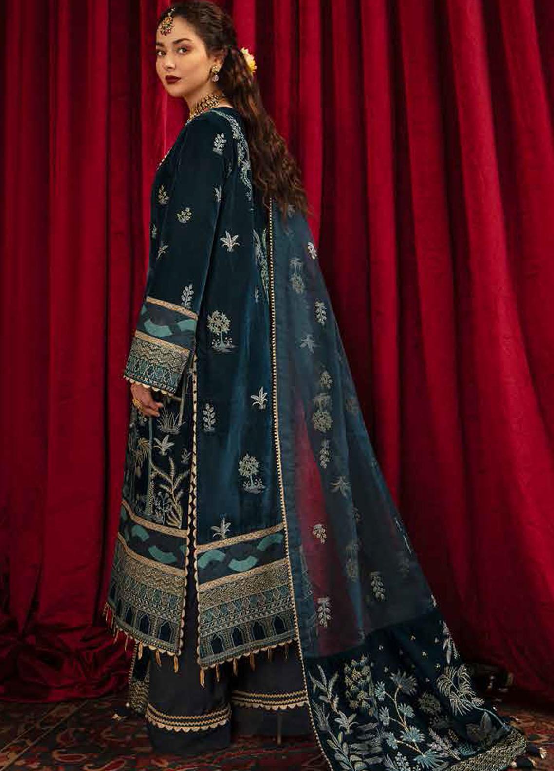 Naghma By Afrozeh Embroidered Velvet Unstitched 3 Piece Suit - 03 Naghma By Afrozeh Embroidered Velvet Unstitched 3 Piece Suit - 03