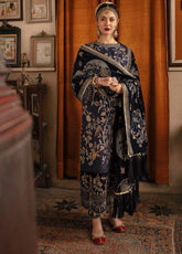 Naghma By Afrozeh Embroidered Raw Silk Unstitched 3 Piece Suit - 08