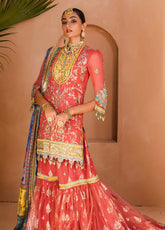 D#akm-22-04 Tehseen Anaya Kamiar Rokni Mehndi Emb Chiffon Collection 122