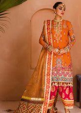 D#akm-22-07 Farheen Anaya Kamiar Rokni Mehndi Emb Chiffon Collection 122