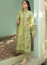 Aabyaan Embroidered Lawn Unstitched 3 Piece Suit - 01