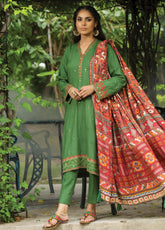 D#WEC-SA-0135 LSM Lakhany Emb Winter Collection 1022 Green