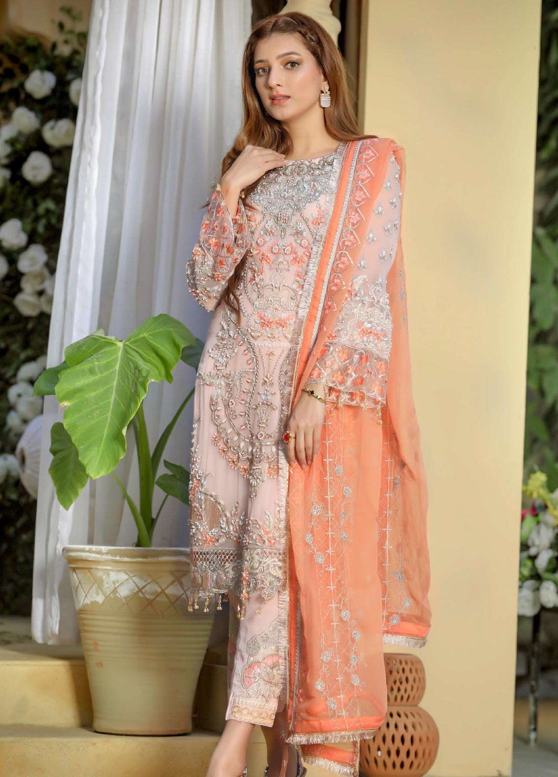 Areesha Embroidered Chiffon Unstitched 3 Piece Suit - 06 Areesha Embroidered Chiffon Unstitched 3 Piece Suit - 06