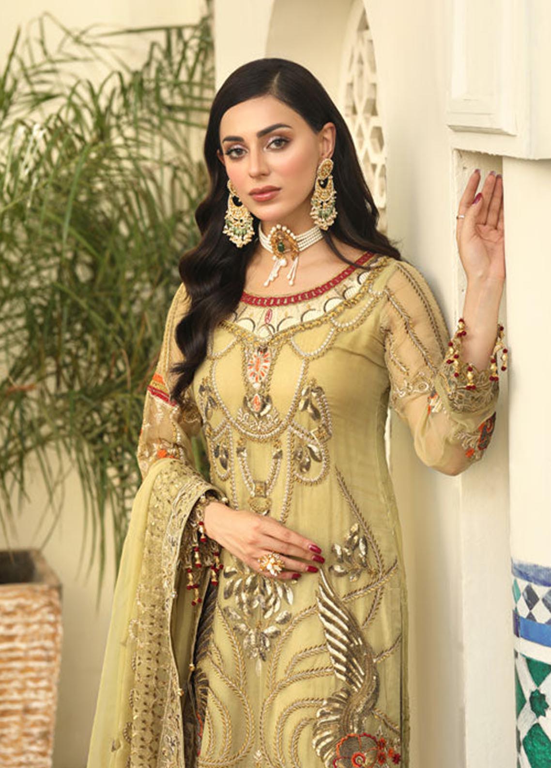 Areesha Embroidered Chiffon Unstitched 3 Piece Suit - 02 Areesha Embroidered Chiffon Unstitched 3 Piece Suit - 02