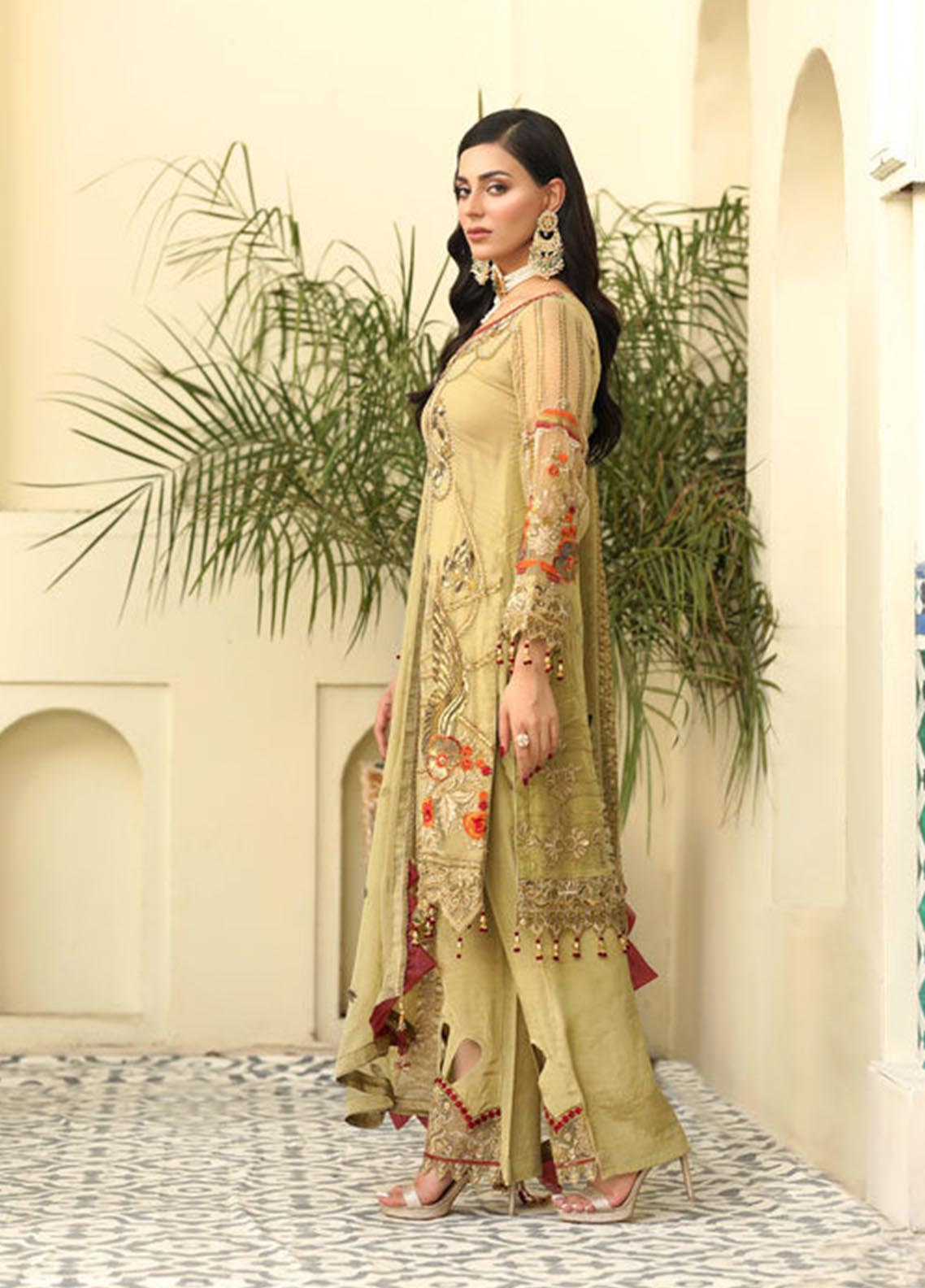 Areesha Embroidered Chiffon Unstitched 3 Piece Suit - 02 Areesha Embroidered Chiffon Unstitched 3 Piece Suit - 02