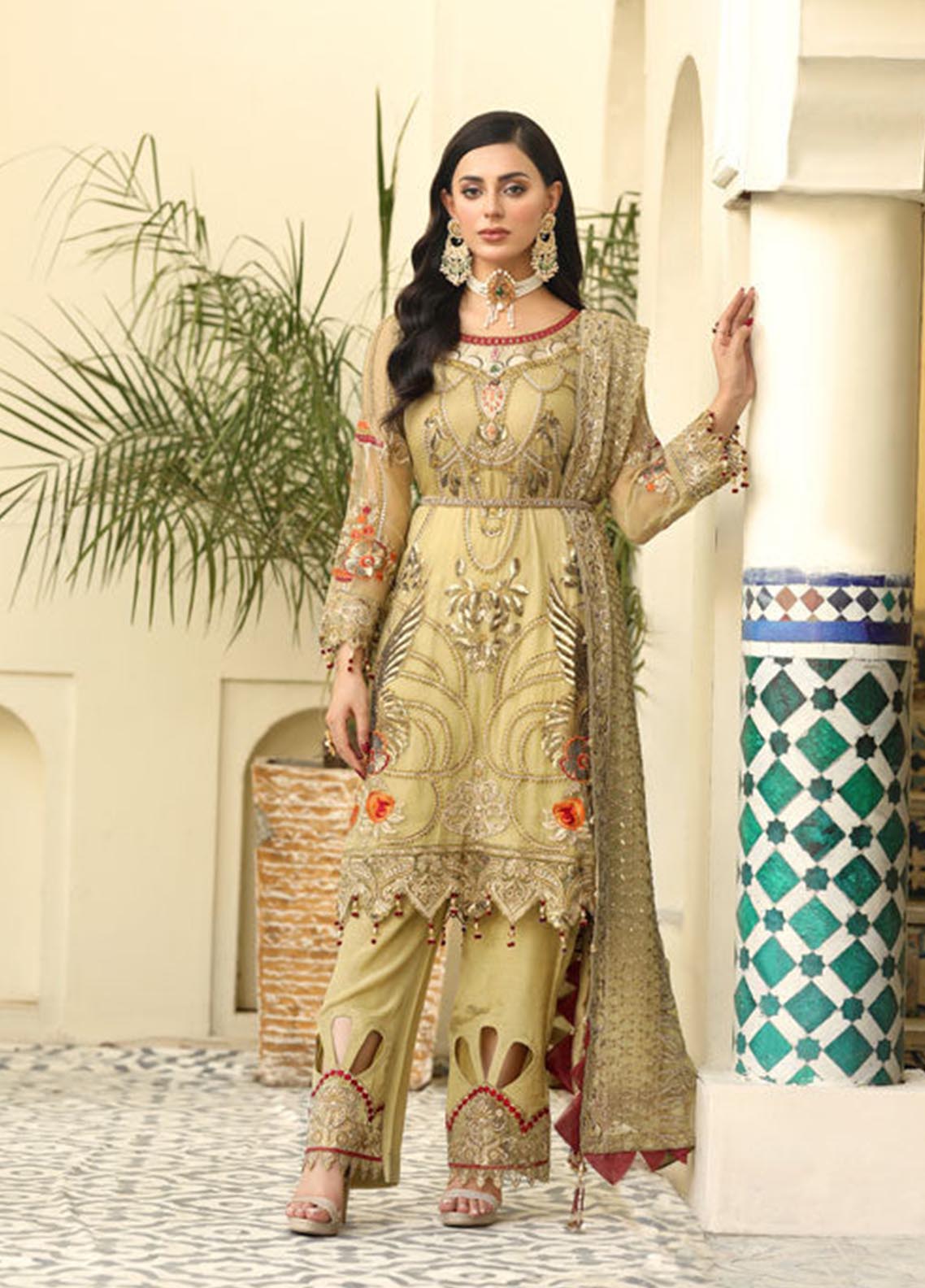 Areesha Embroidered Chiffon Unstitched 3 Piece Suit - 02 Areesha Embroidered Chiffon Unstitched 3 Piece Suit - 02