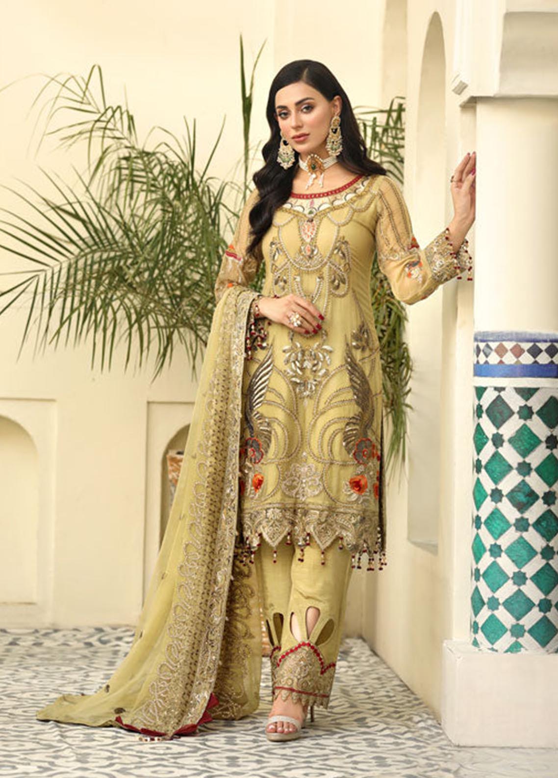 Areesha Embroidered Chiffon Unstitched 3 Piece Suit - 02 Areesha Embroidered Chiffon Unstitched 3 Piece Suit - 02