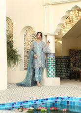 Areesha Embroidered Organza Unstitched 3 Piece Suit - 03