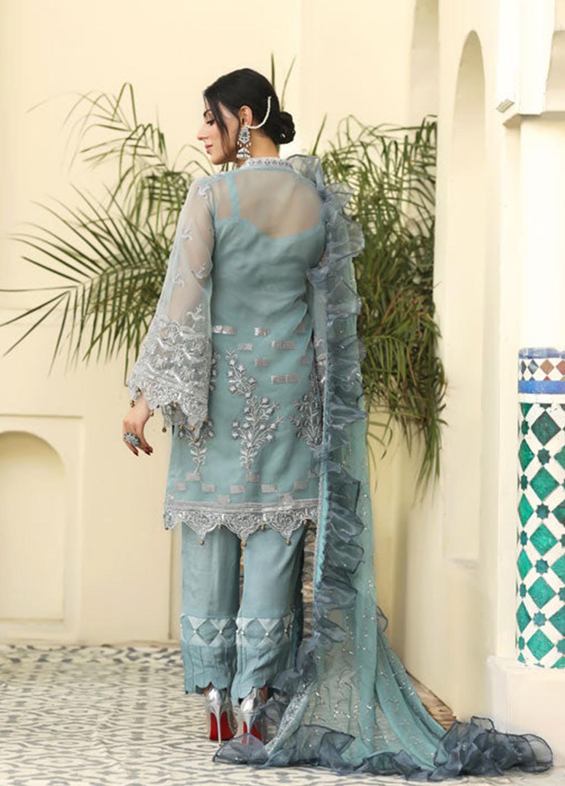 Areesha Embroidered Organza Unstitched 3 Piece Suit - 03 Areesha Embroidered Organza Unstitched 3 Piece Suit - 03