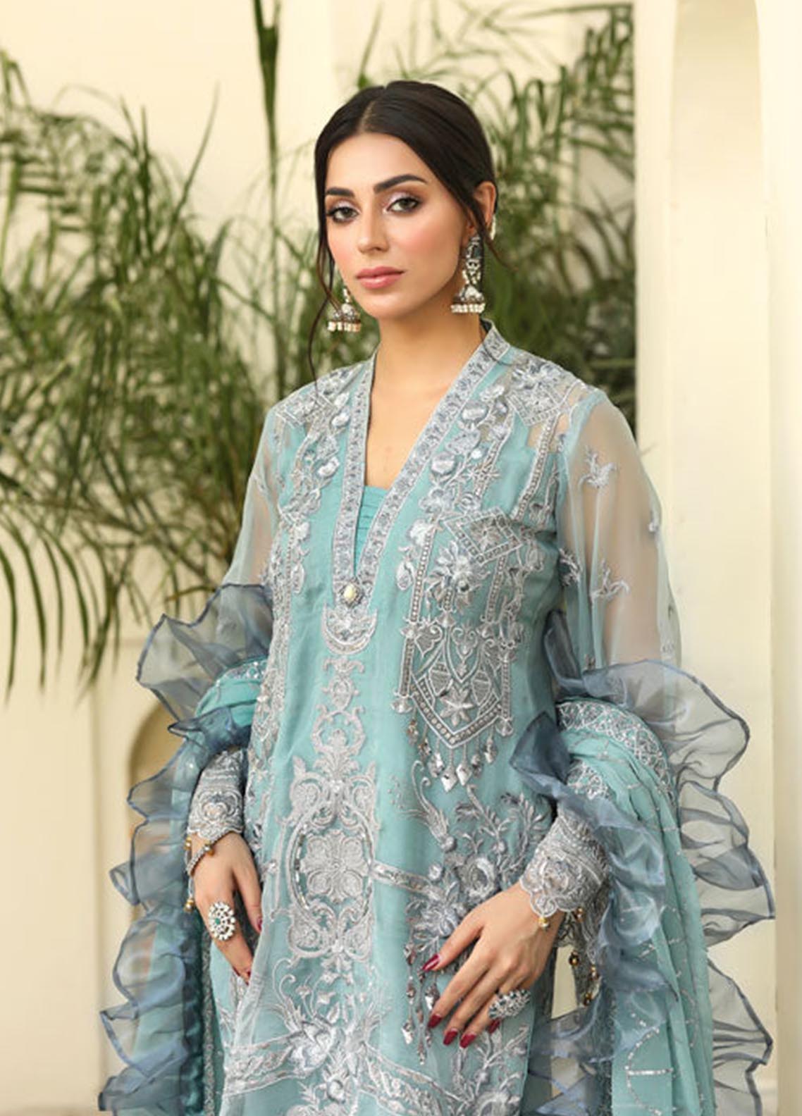 Areesha Embroidered Organza Unstitched 3 Piece Suit - 03 Areesha Embroidered Organza Unstitched 3 Piece Suit - 03