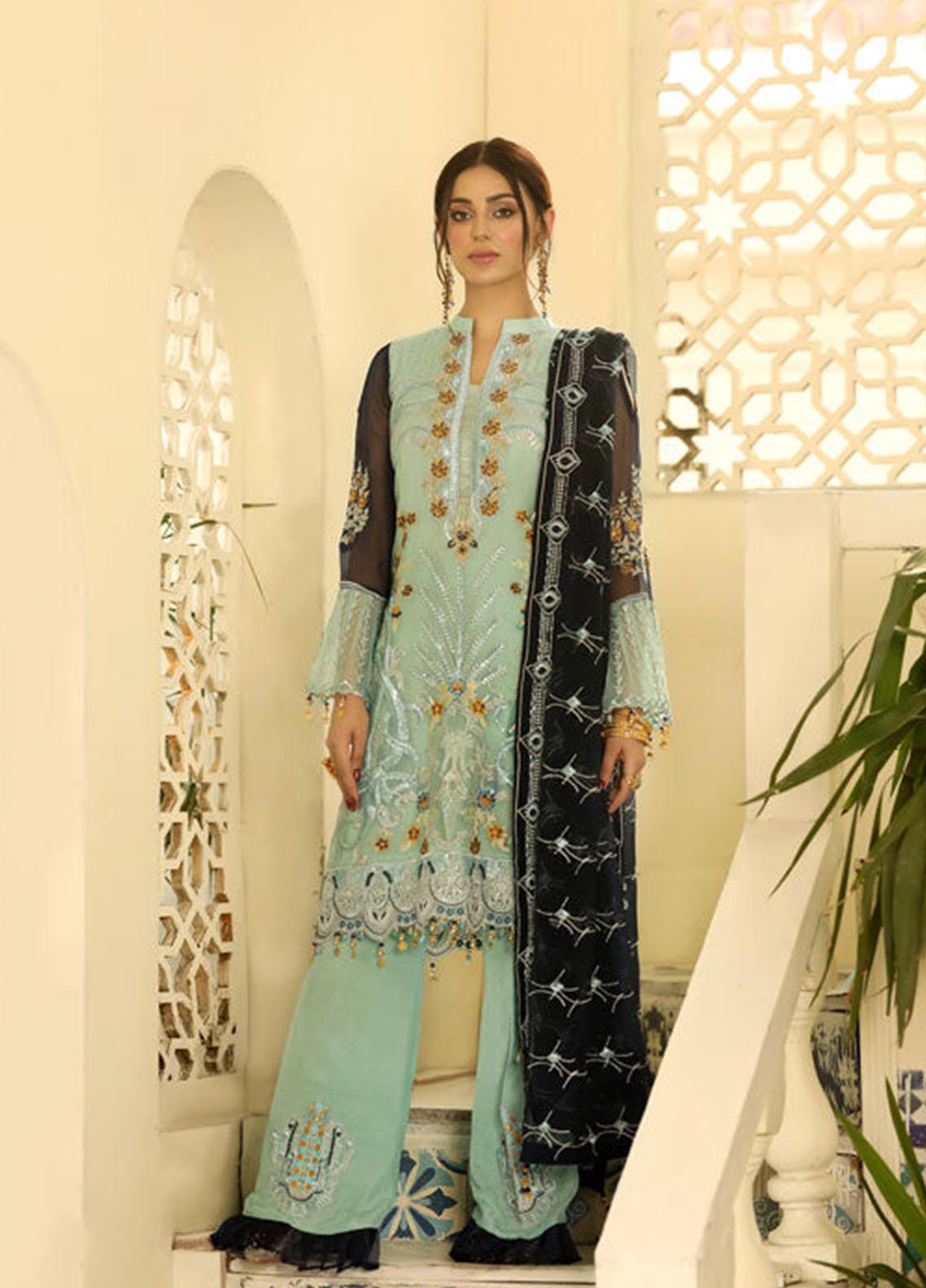 Areesha Embroidered Organza Unstitched 3 Piece Suit - 05 Areesha Embroidered Organza Unstitched 3 Piece Suit - 05