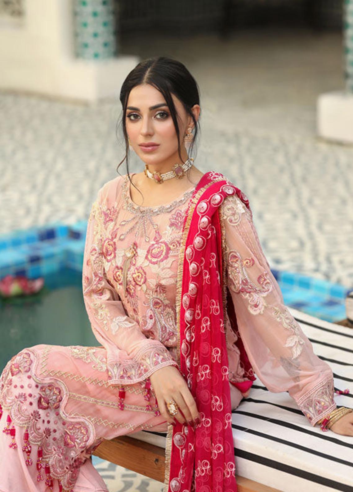 Areesha Embroidered Chiffon Unstitched 3 Piece Suit - 06 Areesha Embroidered Chiffon Unstitched 3 Piece Suit - 06