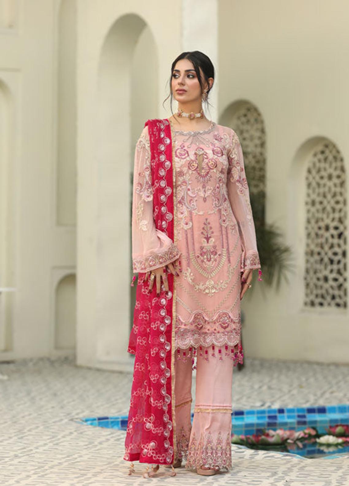 Areesha Embroidered Chiffon Unstitched 3 Piece Suit - 06 Areesha Embroidered Chiffon Unstitched 3 Piece Suit - 06