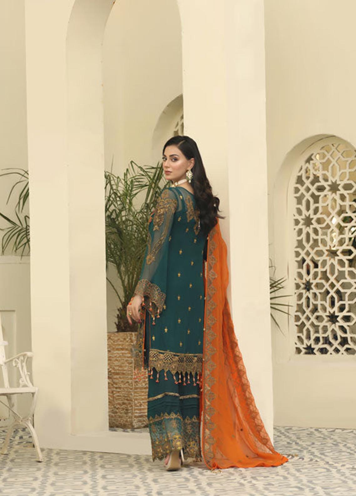 Areesha Embroidered Chiffon Unstitched 3 Piece Suit - 07 Areesha Embroidered Chiffon Unstitched 3 Piece Suit - 07