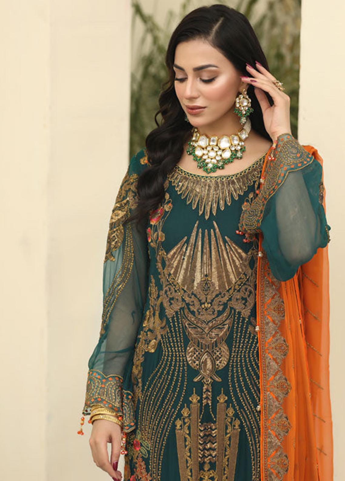 Areesha Embroidered Chiffon Unstitched 3 Piece Suit - 07 Areesha Embroidered Chiffon Unstitched 3 Piece Suit - 07