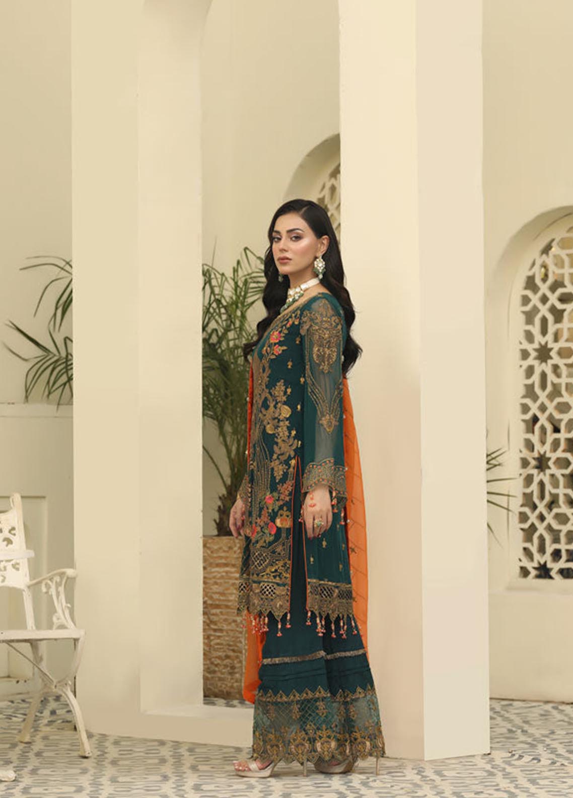 Areesha Embroidered Chiffon Unstitched 3 Piece Suit - 07 Areesha Embroidered Chiffon Unstitched 3 Piece Suit - 07