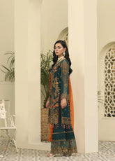 Areesha Embroidered Chiffon Unstitched 3 Piece Suit - 07