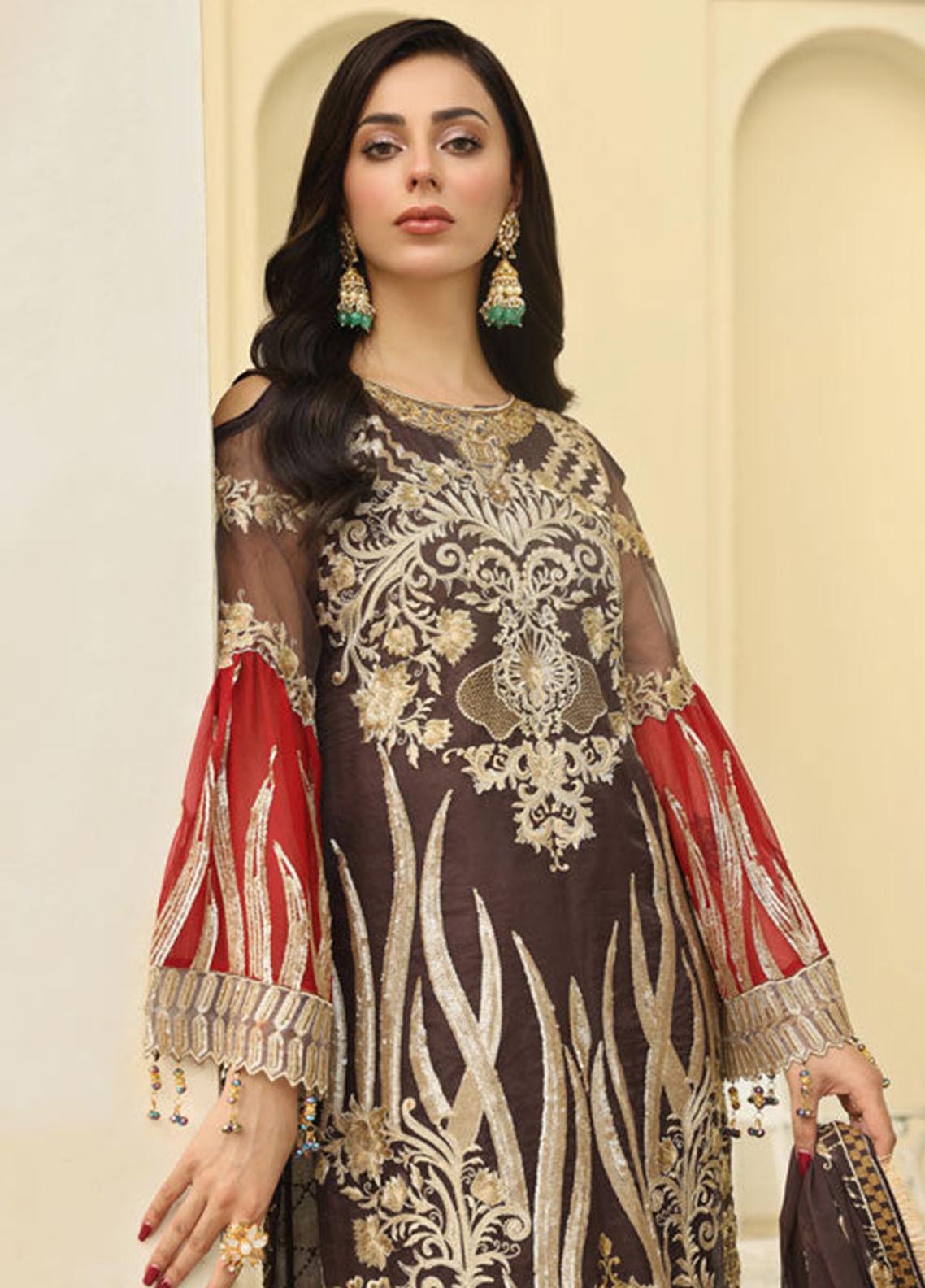 Areesha Embroidered Chiffon Unstitched 3 Piece Suit - 08 Areesha Embroidered Chiffon Unstitched 3 Piece Suit - 08