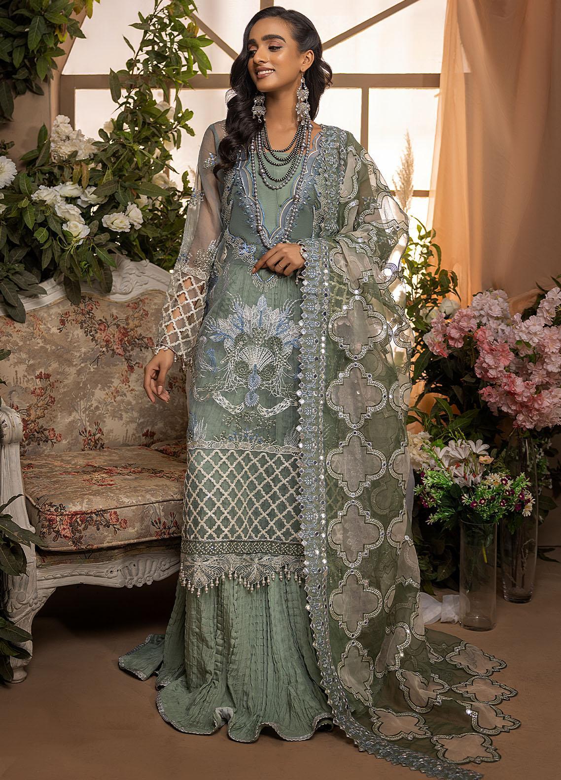Nikhaar By Awwal Embroidered Organza Unstitched 4 Piece Suit - 02 Nikhaar By Awwal Embroidered Organza Unstitched 4 Piece Suit - 02