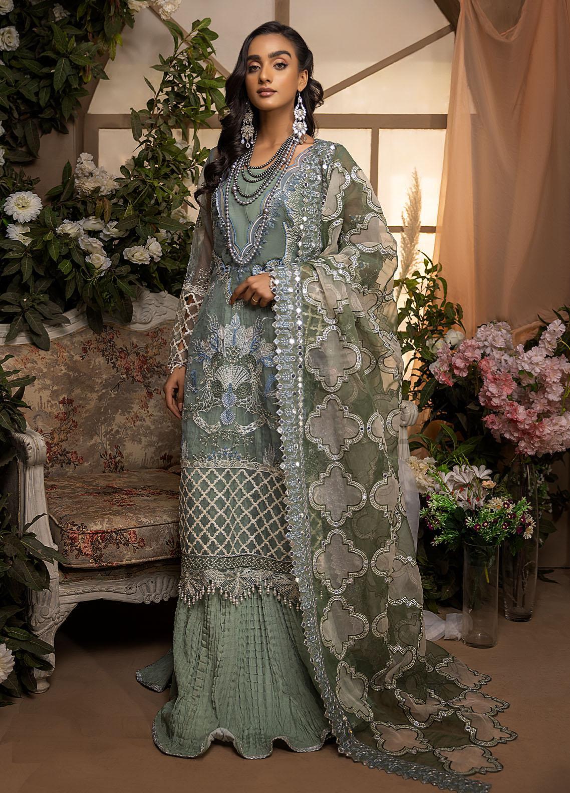 Nikhaar By Awwal Embroidered Organza Unstitched 4 Piece Suit - 02 Nikhaar By Awwal Embroidered Organza Unstitched 4 Piece Suit - 02
