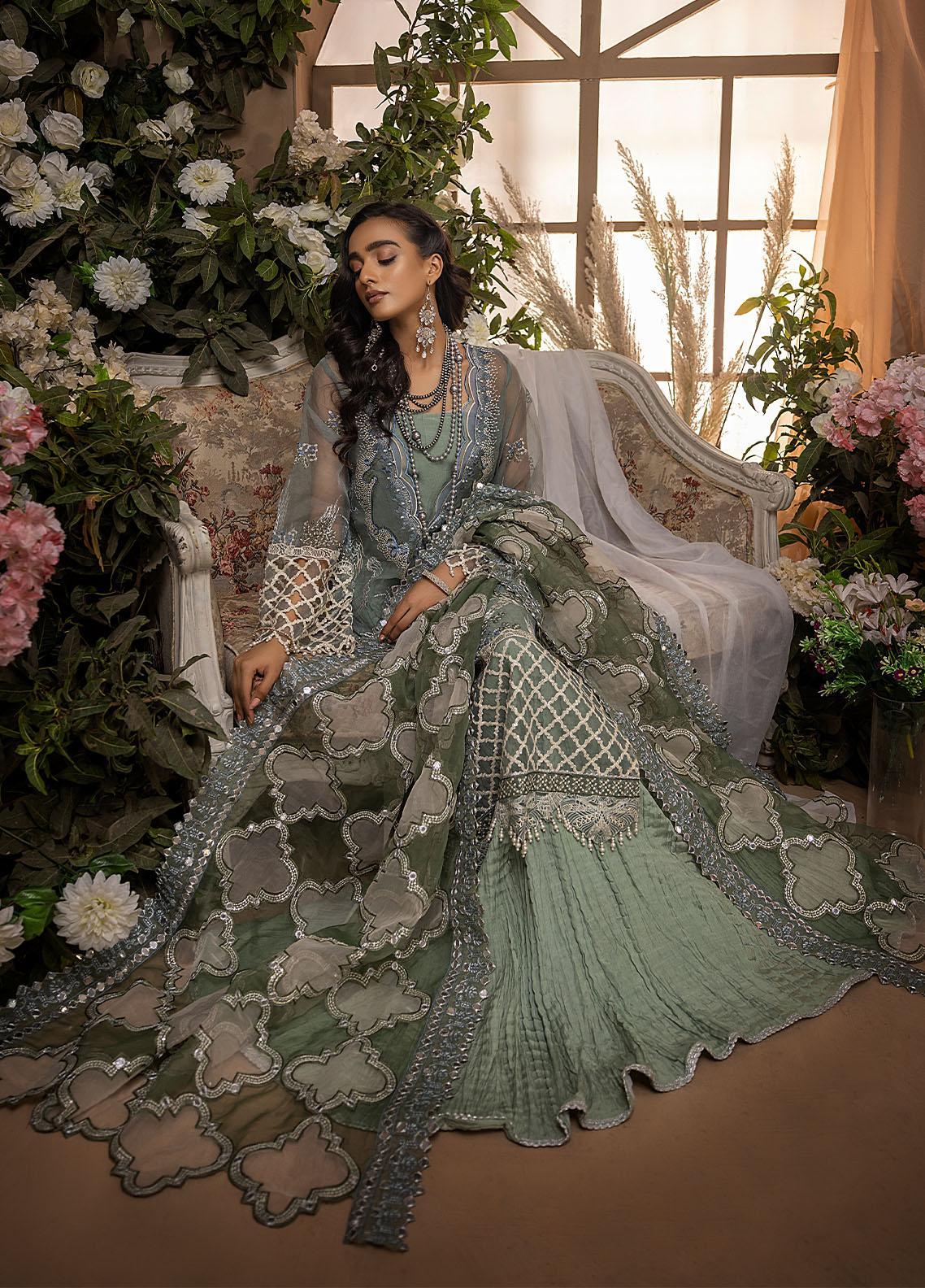 Nikhaar By Awwal Embroidered Organza Unstitched 4 Piece Suit - 02 Nikhaar By Awwal Embroidered Organza Unstitched 4 Piece Suit - 02