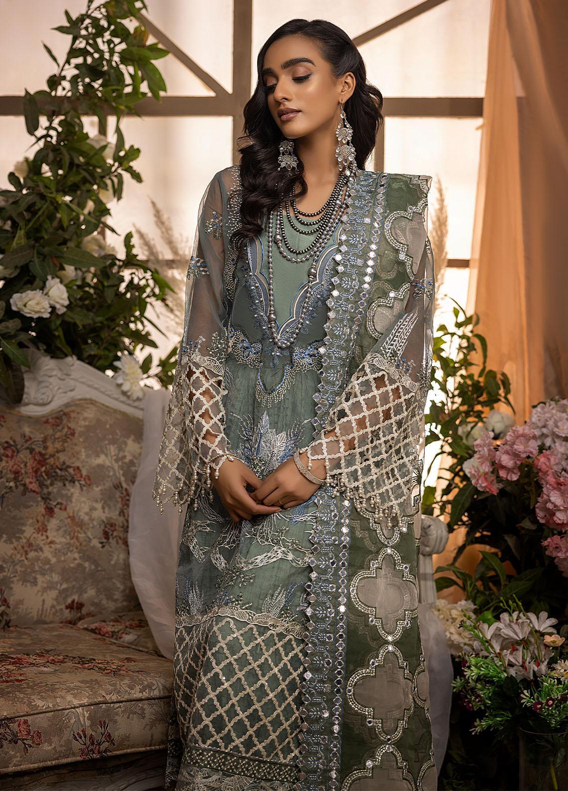 Nikhaar By Awwal Embroidered Organza Unstitched 4 Piece Suit - 02 Nikhaar By Awwal Embroidered Organza Unstitched 4 Piece Suit - 02