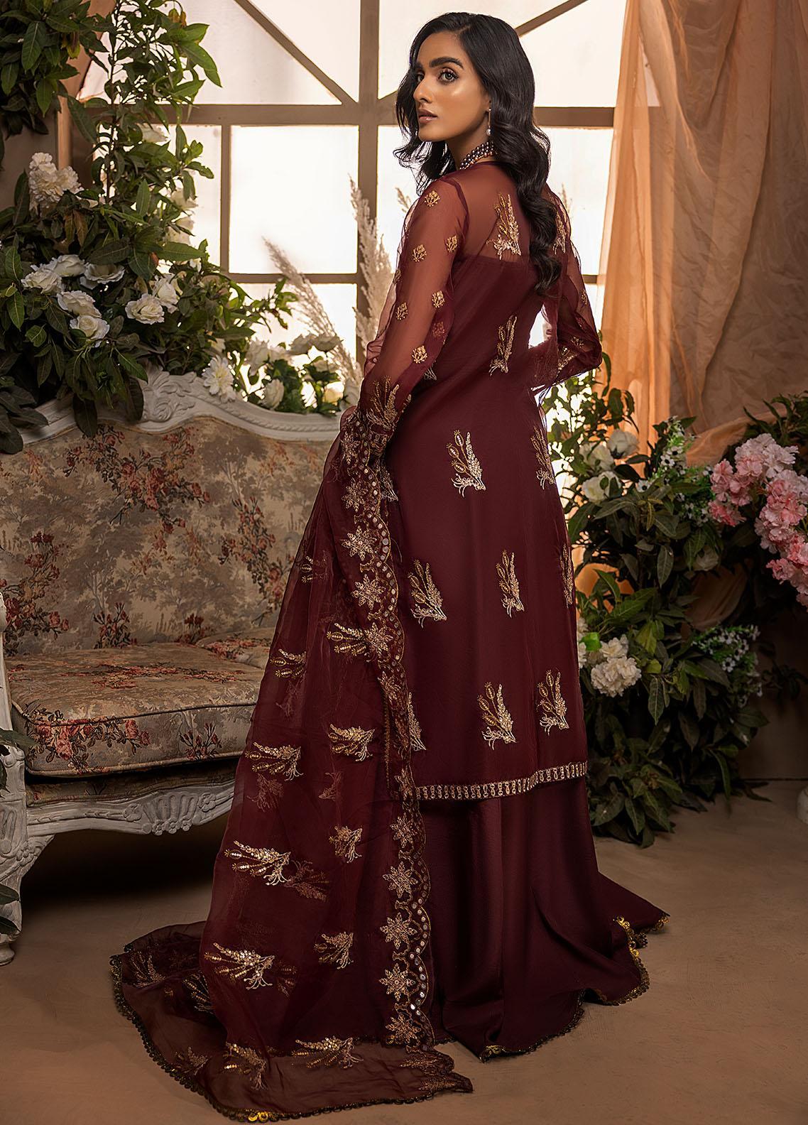 Nikhaar By Awwal Embroidered Organza Unstitched 4 Piece Suit - 04 Nikhaar By Awwal Embroidered Organza Unstitched 4 Piece Suit - 04