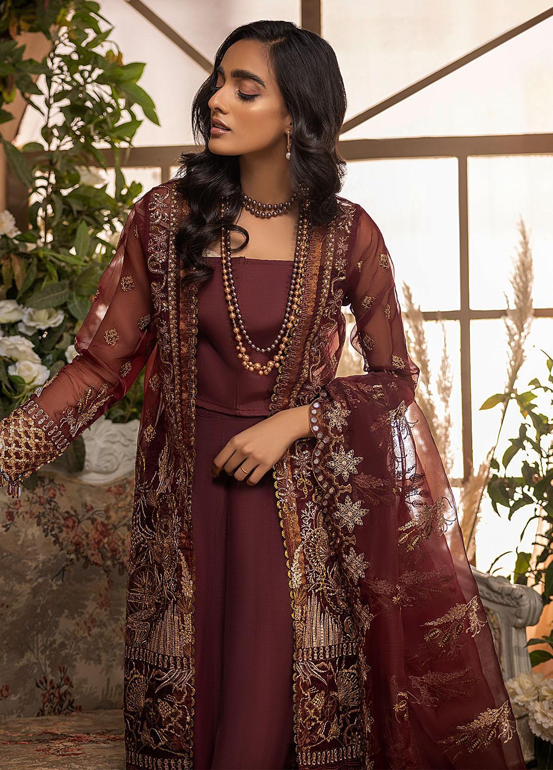 Nikhaar By Awwal Embroidered Organza Unstitched 4 Piece Suit - 04 Nikhaar By Awwal Embroidered Organza Unstitched 4 Piece Suit - 04
