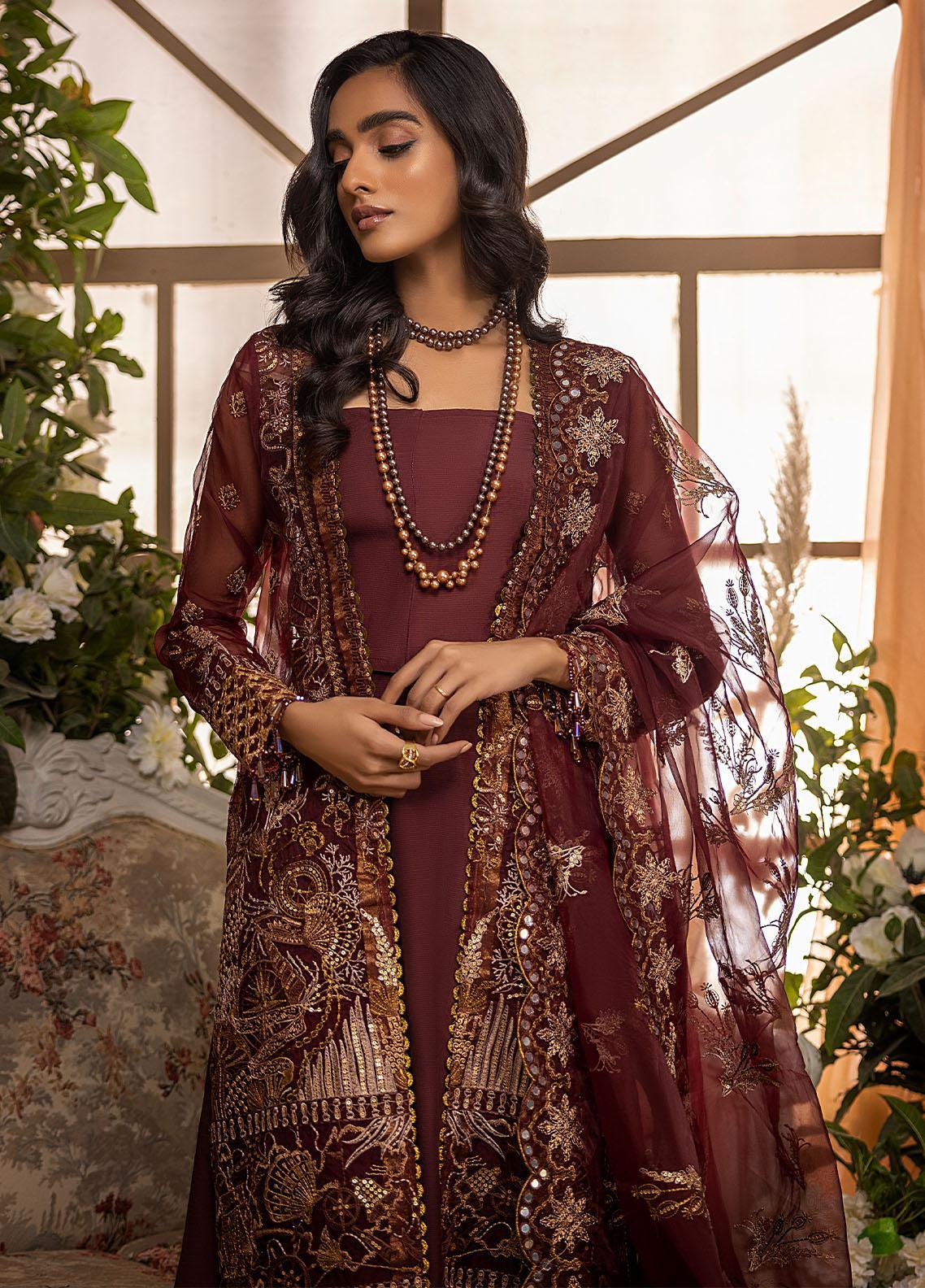 Nikhaar By Awwal Embroidered Organza Unstitched 4 Piece Suit - 04 Nikhaar By Awwal Embroidered Organza Unstitched 4 Piece Suit - 04