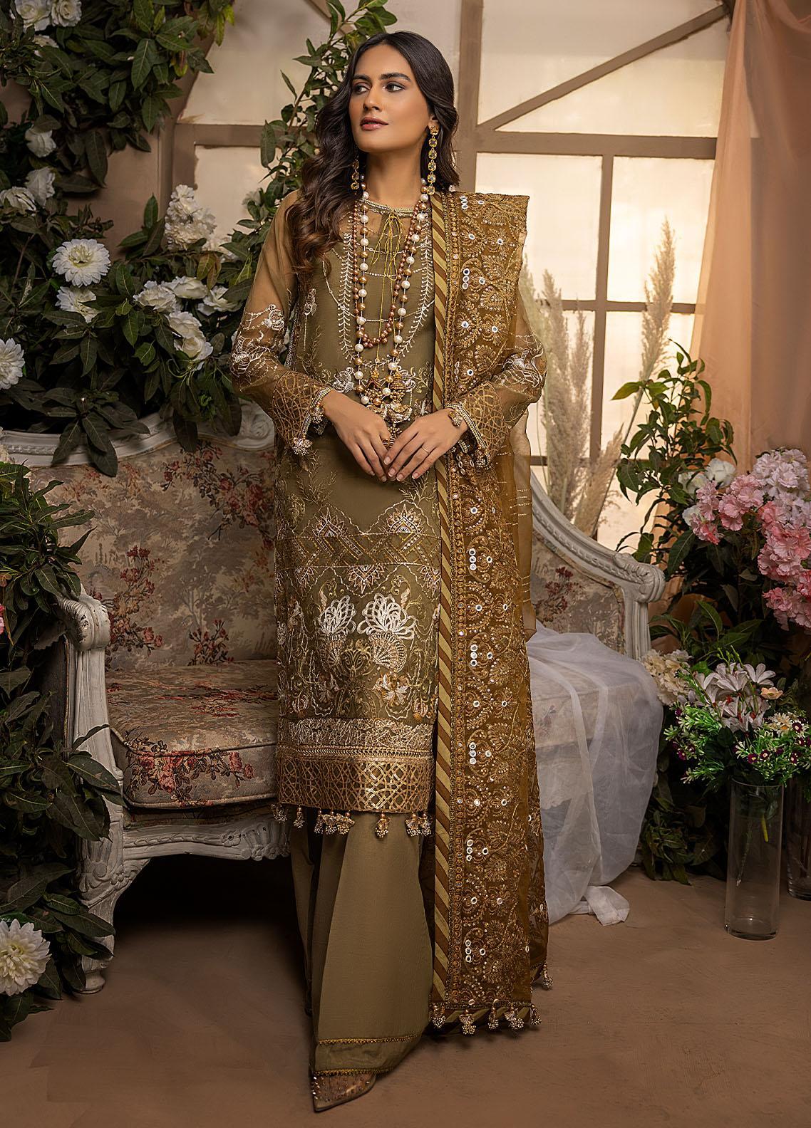 Nikhaar By Awwal Embroidered Organza Unstitched 4 Piece Suit - 06 Nikhaar By Awwal Embroidered Organza Unstitched 4 Piece Suit - 06