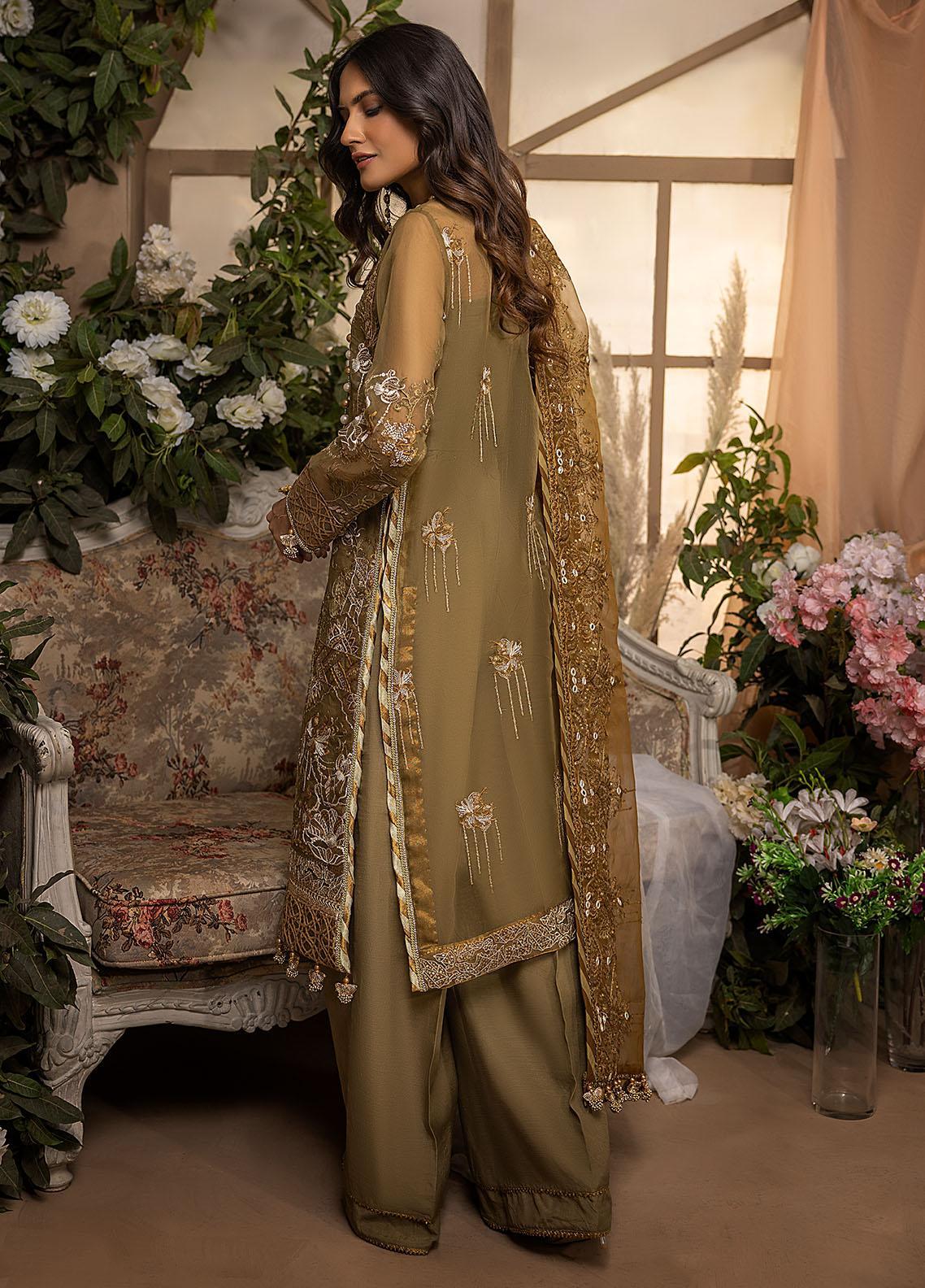Nikhaar By Awwal Embroidered Organza Unstitched 4 Piece Suit - 06 Nikhaar By Awwal Embroidered Organza Unstitched 4 Piece Suit - 06