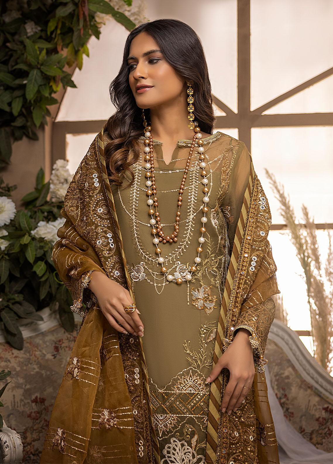 Nikhaar By Awwal Embroidered Organza Unstitched 4 Piece Suit - 06 Nikhaar By Awwal Embroidered Organza Unstitched 4 Piece Suit - 06