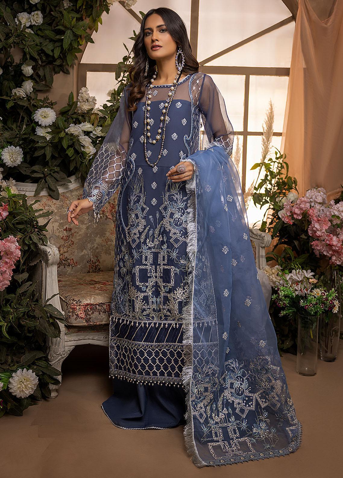 Nikhaar By Awwal Embroidered Organza Unstitched 4 Piece Suit - 05 Nikhaar By Awwal Embroidered Organza Unstitched 4 Piece Suit - 05