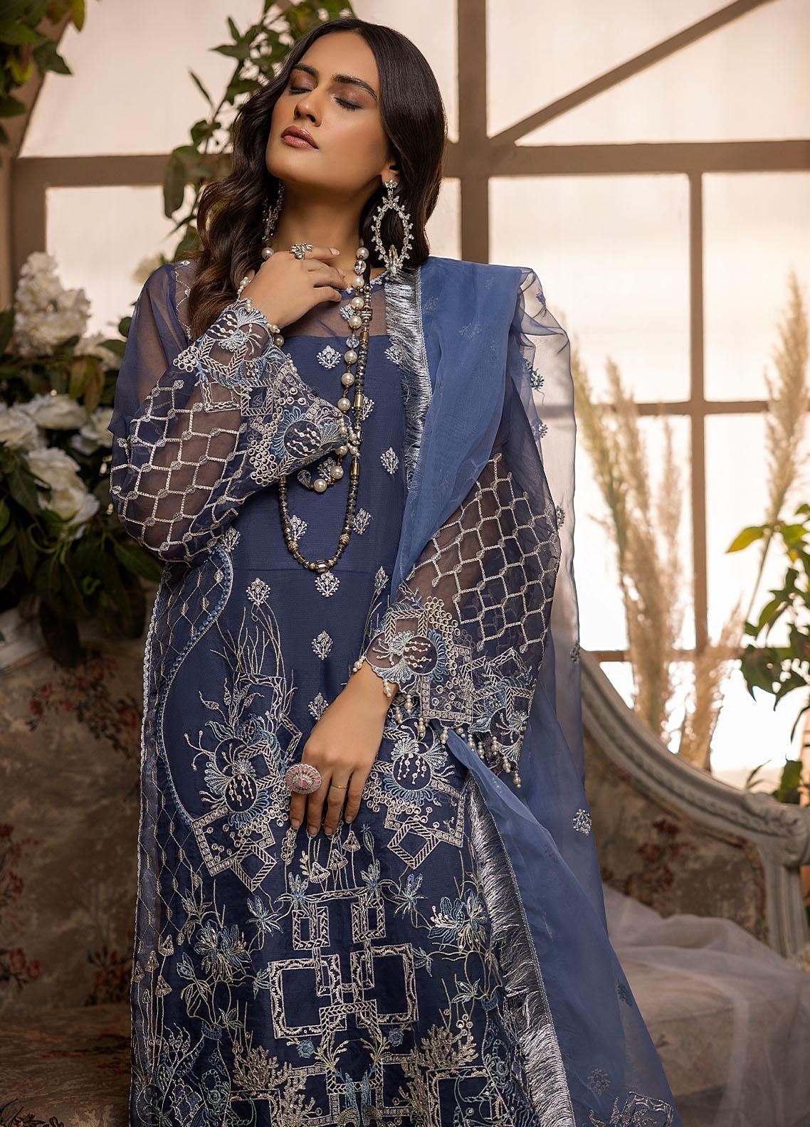 Nikhaar By Awwal Embroidered Organza Unstitched 4 Piece Suit - 05 Nikhaar By Awwal Embroidered Organza Unstitched 4 Piece Suit - 05