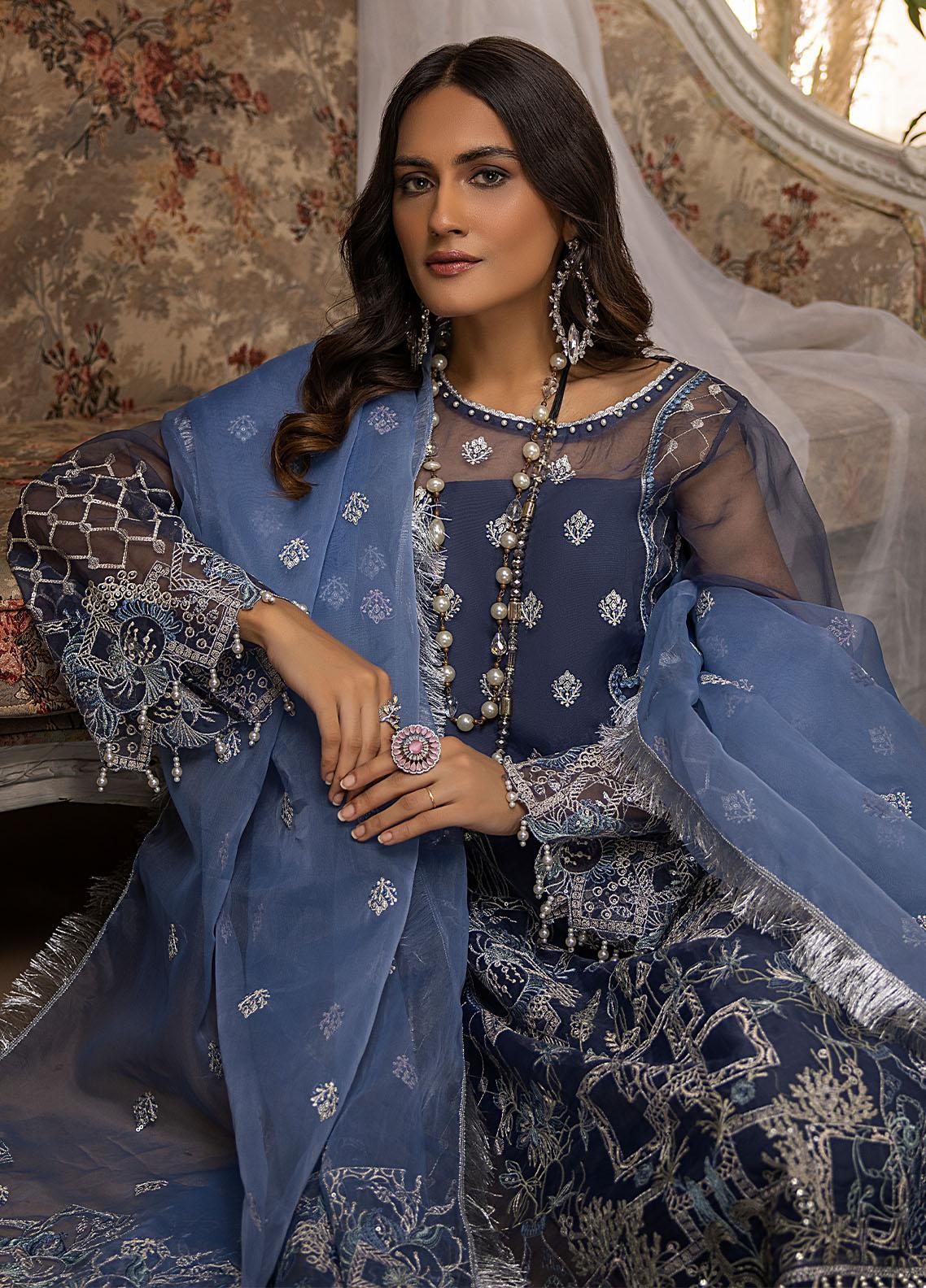 Nikhaar By Awwal Embroidered Organza Unstitched 4 Piece Suit - 05 Nikhaar By Awwal Embroidered Organza Unstitched 4 Piece Suit - 05