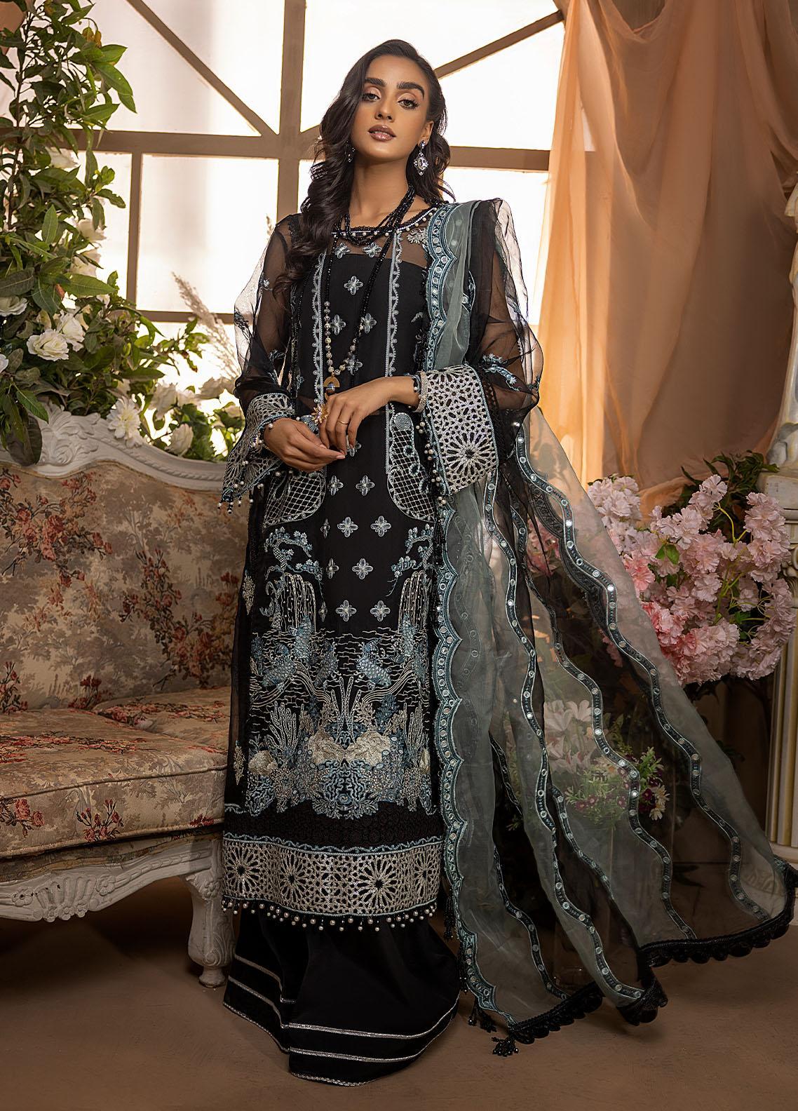 Nikhaar By Awwal Embroidered Organza Unstitched 4 Piece Suit - 07 Nikhaar By Awwal Embroidered Organza Unstitched 4 Piece Suit - 07